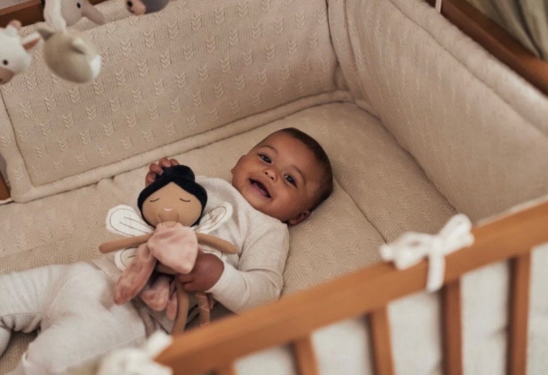 Kuscheltier Fee mit Name Personalisiert, Geschenk zur Geburt, Geschenk zur Taufe, Geschenk für 2 Jährige Mädchen, Mädchengeschenk Altrosa Bild 6