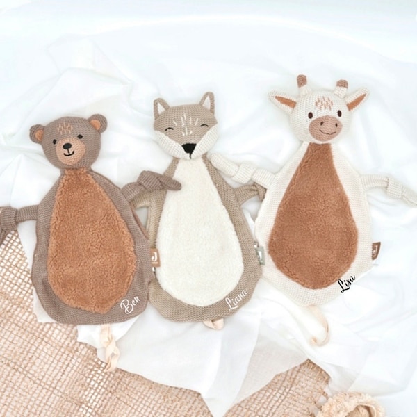 Couverture câline Cadeau bébé personnalisé avec nom | Doudou imprimé pour garçons et filles | peluche | Cadeau pour une baby shower de naissance