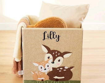 Caja de almacenamiento personalizada ciervo adecuada para Ikea | Cesta para juguetes | Decoración habitación infantil personalizada guarda juguetes niños