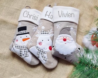 Personalisierter Nikolausstiefel mit Name, Weihnachtsstrumpf, Nikolausstrumpf, Weihnachtsdeko Kamin, Weihnachtssocke,Weihnachtsgeschenk Kind