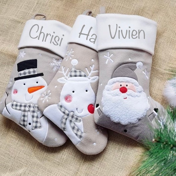 Personalisierter Nikolausstiefel mit Name, Weihnachtsstrumpf, Nikolausstrumpf, Weihnachtsdeko Kamin, Weihnachtssocke,Weihnachtsgeschenk Kind