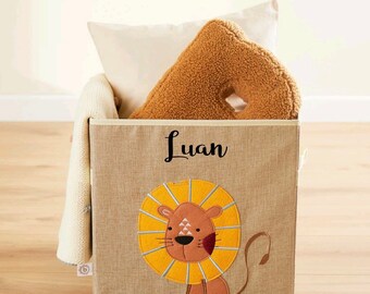 Caja de almacenamiento personalizada león adecuada para Ikea | Cesta para juguetes | Decoración habitación infantil personalizada guarda juguetes niños