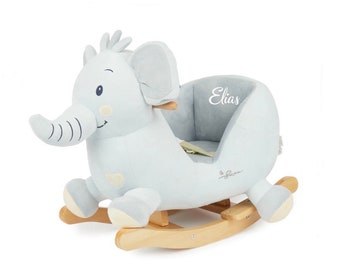 Mecedor animal bebé elefante / caballo mecedor personalizado con nombre