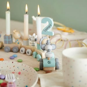 Birthday train table decoration children's birthday | Baby birthday 0-99 years wooden train gift idea