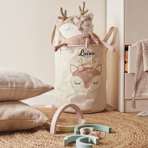 Personalized Storage Basket Deer | Basket for toys | Personalized Nursery Decoration Toy Storage Kids Baby Room