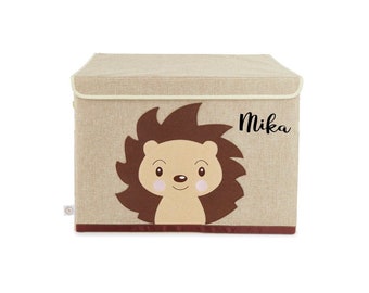 Personalized storage box hedgehog with lid | Basket for toys | Personalized children's room decoration toy storage children