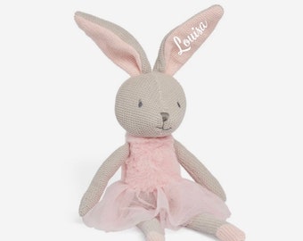 Kuscheltier Hase Personalisiert mit Name Ostern / Geschenk Baby zur Geburt Ostergeschenk Kinder / Osterhase Ostersäckchen Geschenk zur Taufe