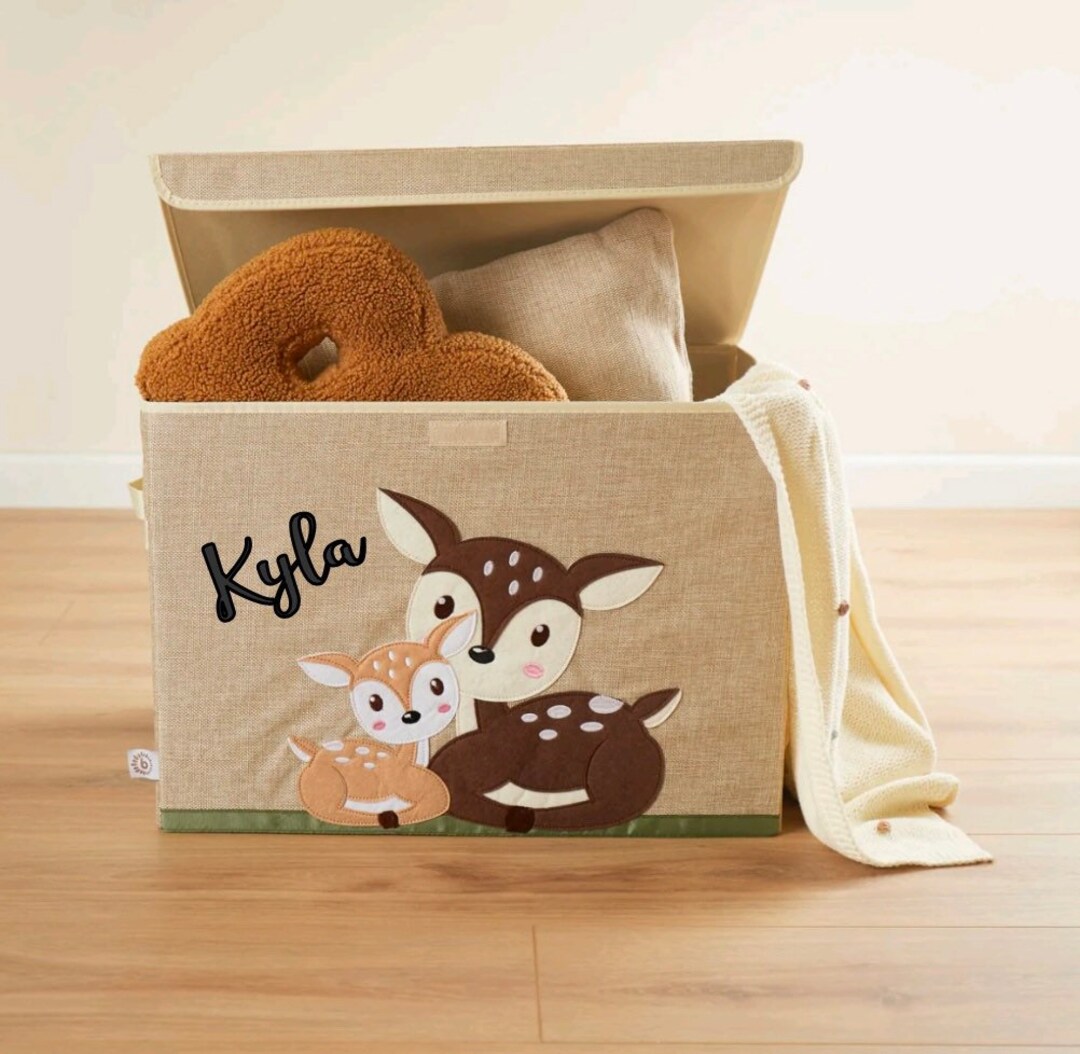 Personalized Storage Box Deer With Lid Basket for Toys Personalized