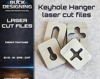 Keyhole & Multi Directional Sign Hanger Laser Cut File Bundle, svg- ai - eps-dxf  Digital Download for Glowforge and CO2 Lasers