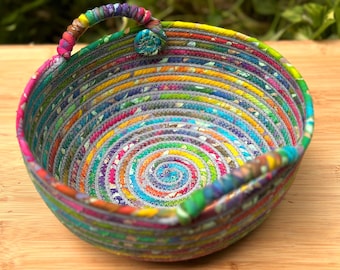 Brightly Colored Spiral Rope Basket