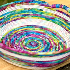 Large Rainbow Tie Dye Rope Basket