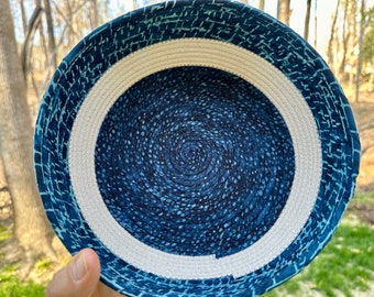 Blue & Natural Rope Basket