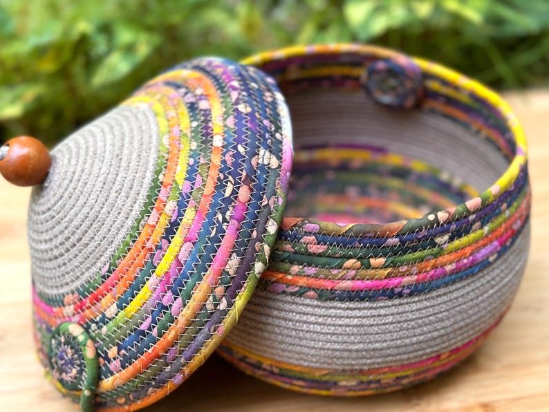 Fiesta Rope Fiesta Lidded Rope Basket - Etsy