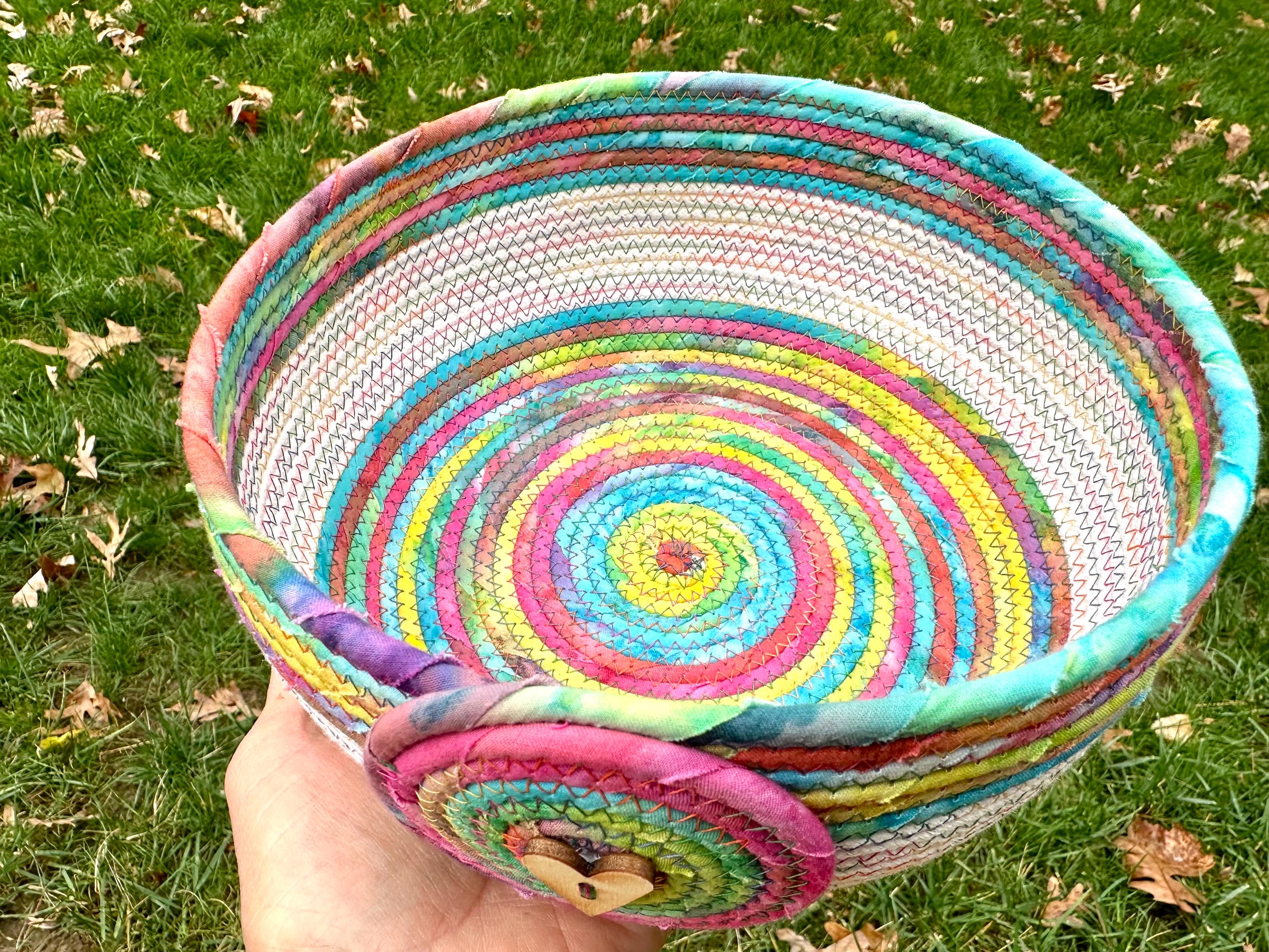 Pastel Tie Dye Faux Fur Basket