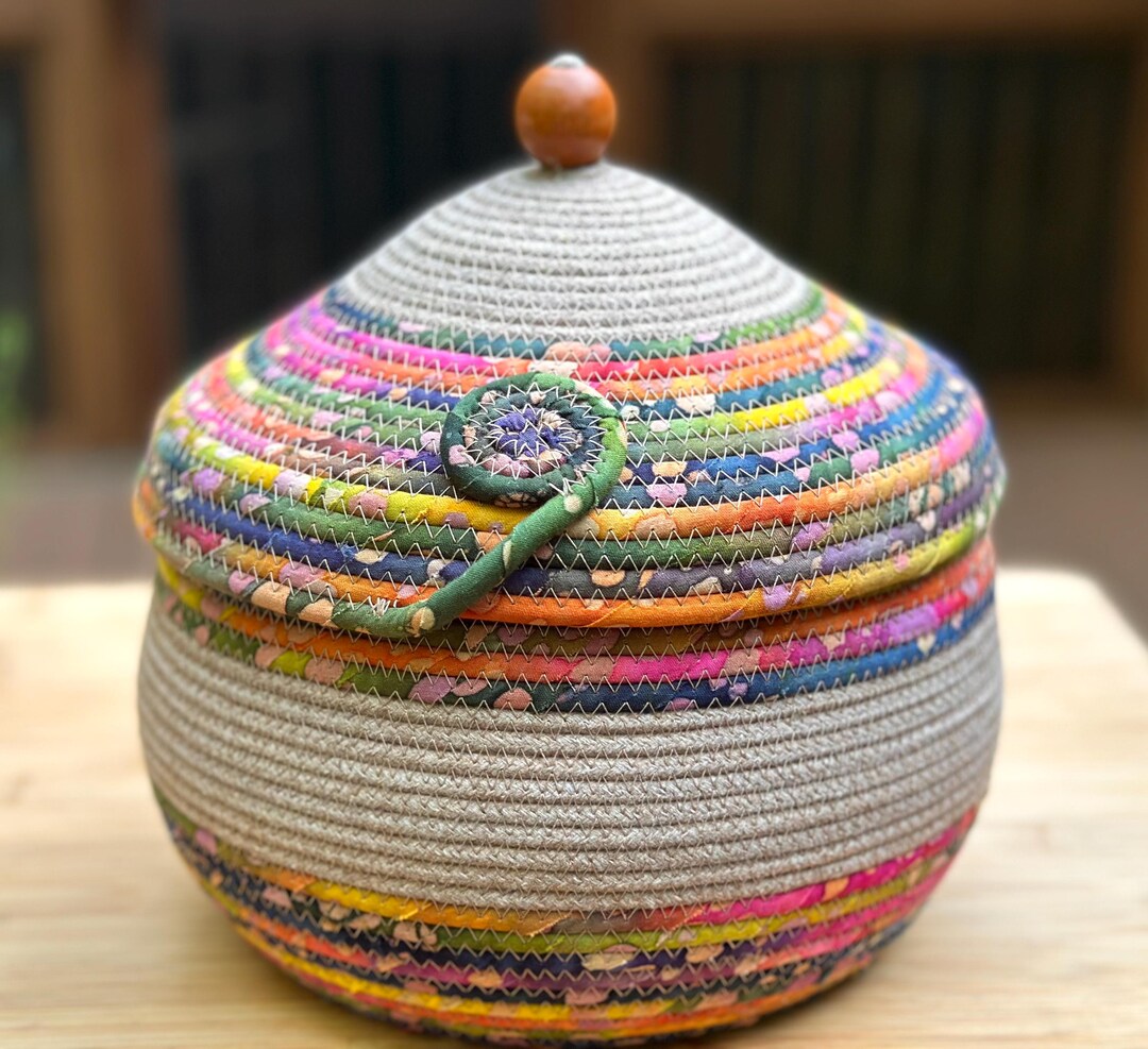 Fiesta Rope Fiesta Lidded Rope Basket - Etsy