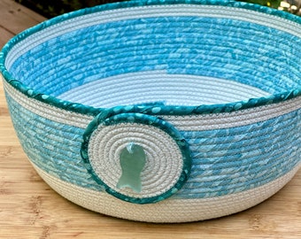 Beach Glass Rope Basket II