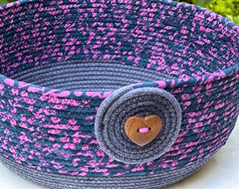 Navy and Magenta Large Rope Basket