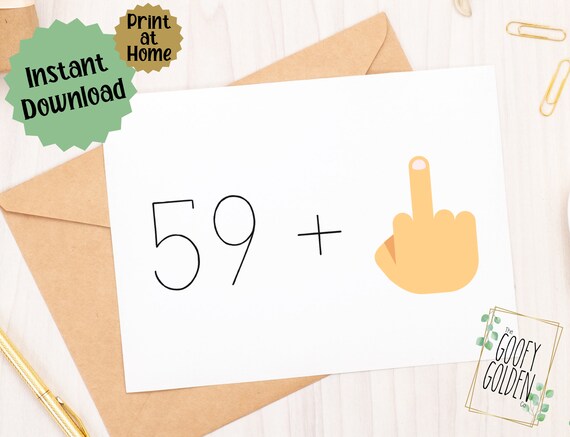 Printable 60th Birthday Card Instant Download 60th Birthday - Etsy