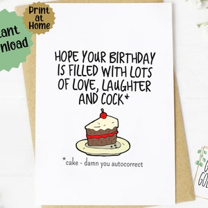 Dirty Printable Birthday Card Dirty Birthday Card for Best - Etsy