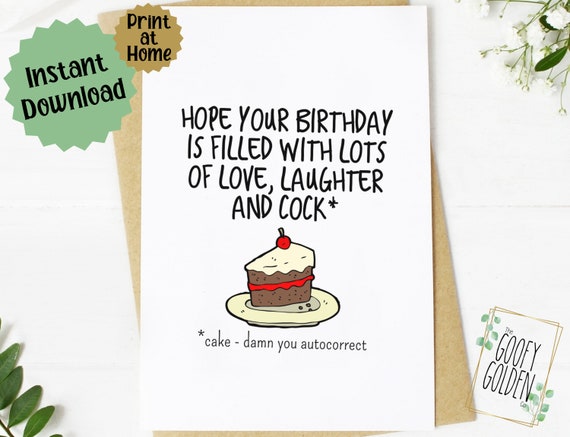 Dirty Printable Birthday Card Dirty Birthday Card for Best | Etsy