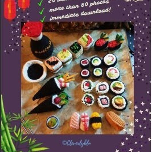 Sushi Project Crochet Amigurumi Food - PDF DOWNLOAD