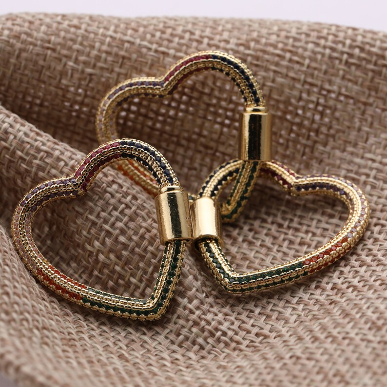 Lock Shape Buckle Beads Cubic Zirconia Rhinestone CZ Micro Pave for Jewelry Making Bracelets Necklaces 26*19MM