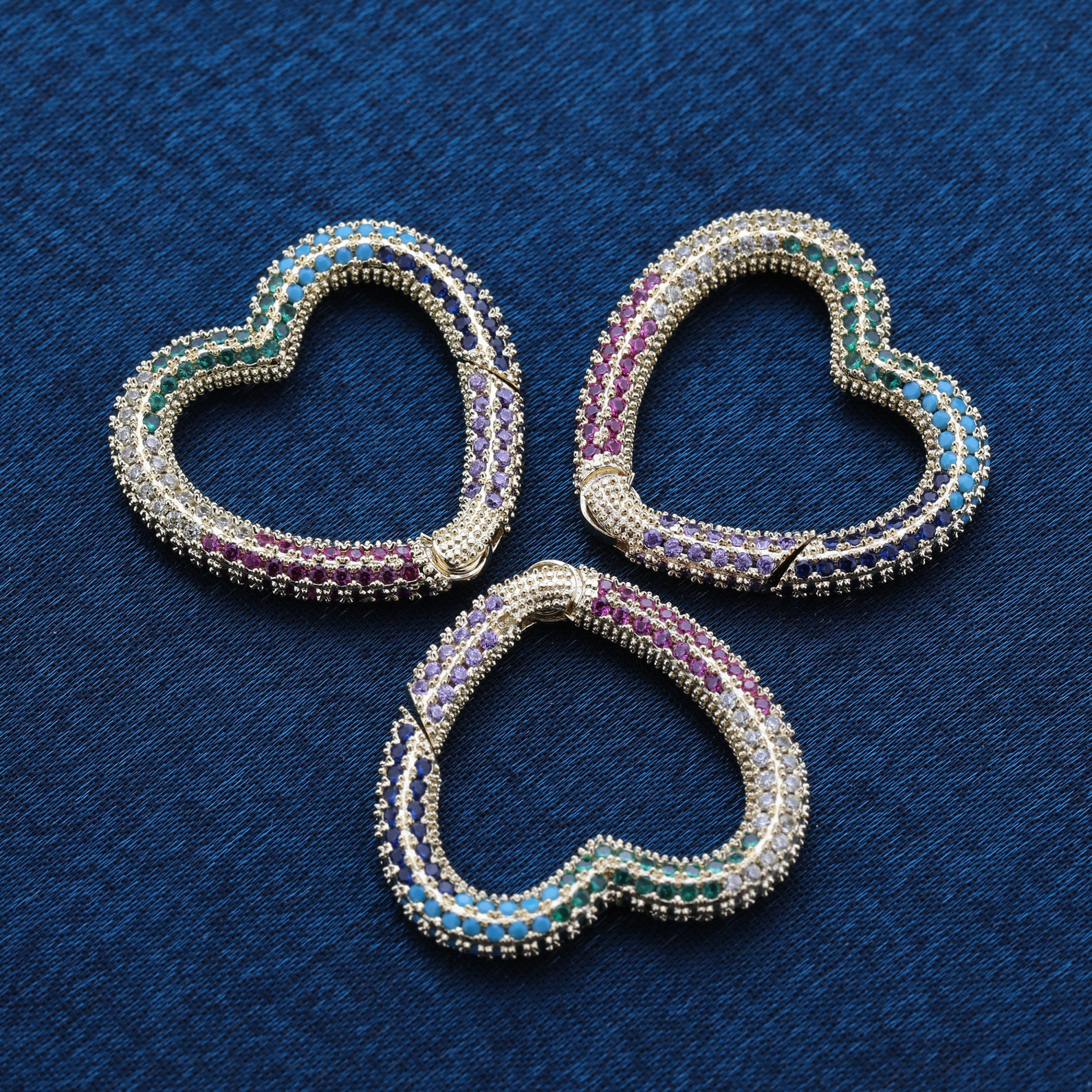 Heart Shape Buckle Beads Cubic Zirconia Rhinestone CZ Micro - Etsy