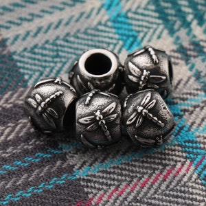 Big Hole Dragon Fly Beads Stainless Steel For DIY Jewelry Making Necklace Bracelet  Bead Size 11*8MM