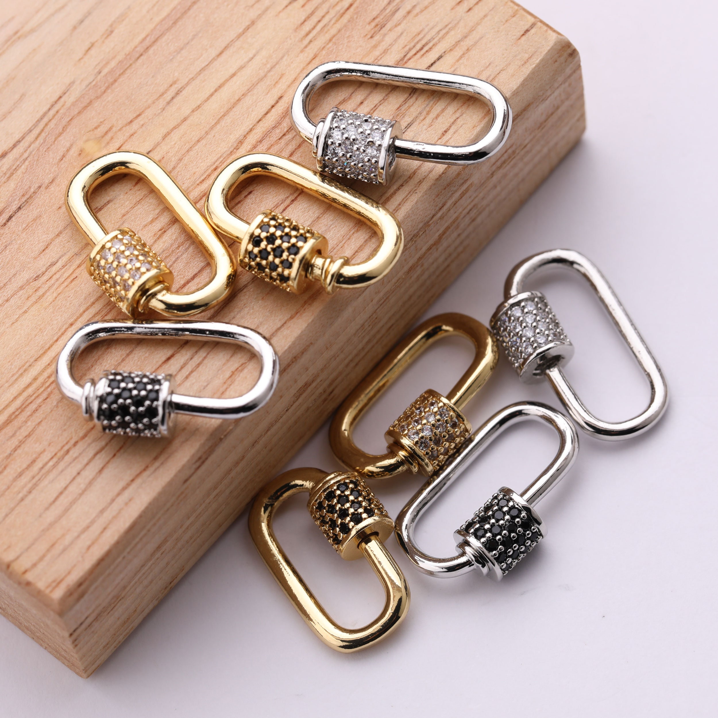 Oval Charm Clasp Push Lock Hinged Bail Chain Connectors Paperclip Clip –  iAmore Mio