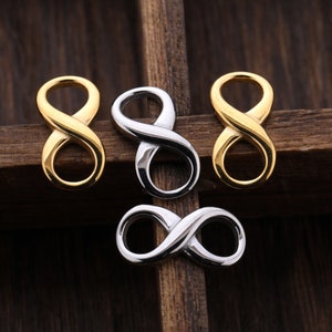 Infinite Symbol Beads Stainless Steel For DIY Jewelry Making Necklace Bracelet  2 Colors Bead Size  20*10MM
