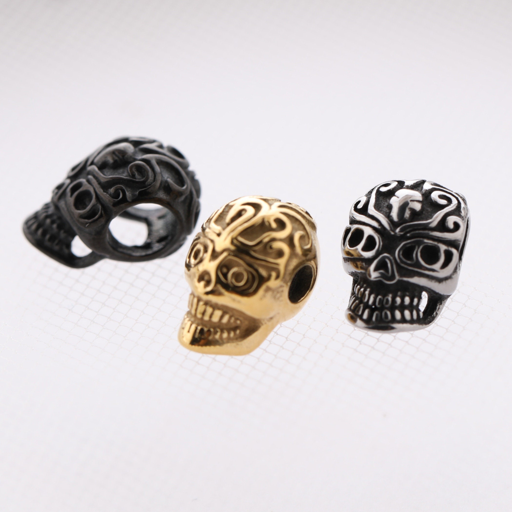 Skull Beads Stainless Steel For DIY Jewelry Making Necklace Etsy