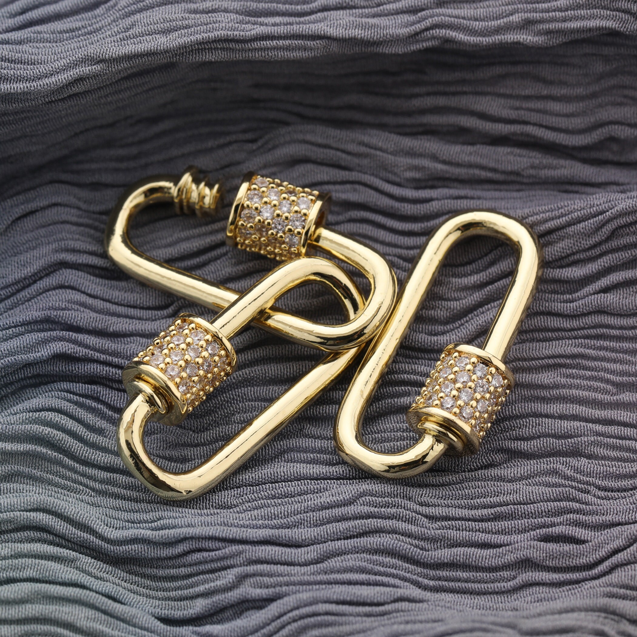 Lock Shape Buckle Beads Cubic Zirconia Rhinestone CZ Micro Pave for Jewelry Making Bracelets Necklaces 26*19MM
