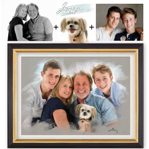 Personalized Family Portraits, Loved One Portrait, Mothers Day Gifts, Custom Portrait From Photo, Couple's Portrait Art, Deceased Portrait