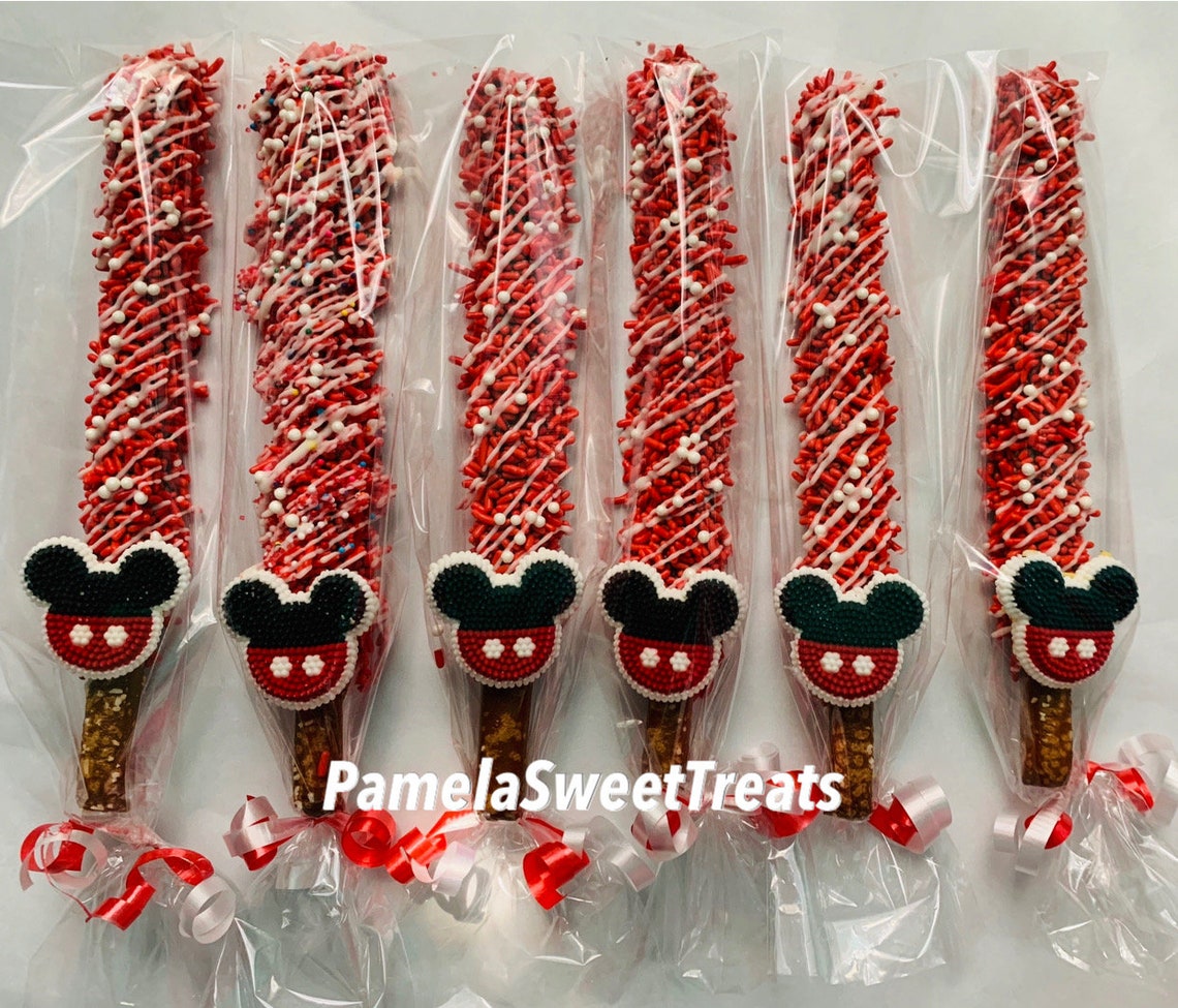 Mickey Mouse Chocolate Pretzels Etsy