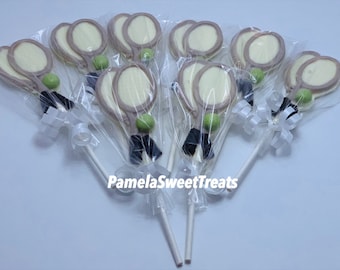 Chocolate Tennis Racket Lollipops