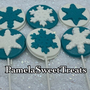 Snowflake Chocolate lollipops