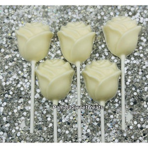 White Rose Chocolate Lollipops