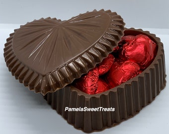 Solid Chocolate Heart Box