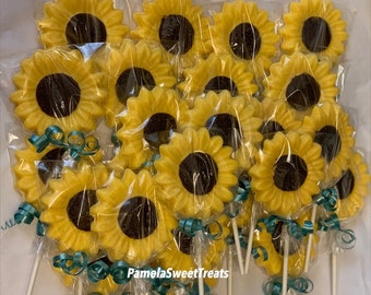 Chocolate Sunflower Lollipops