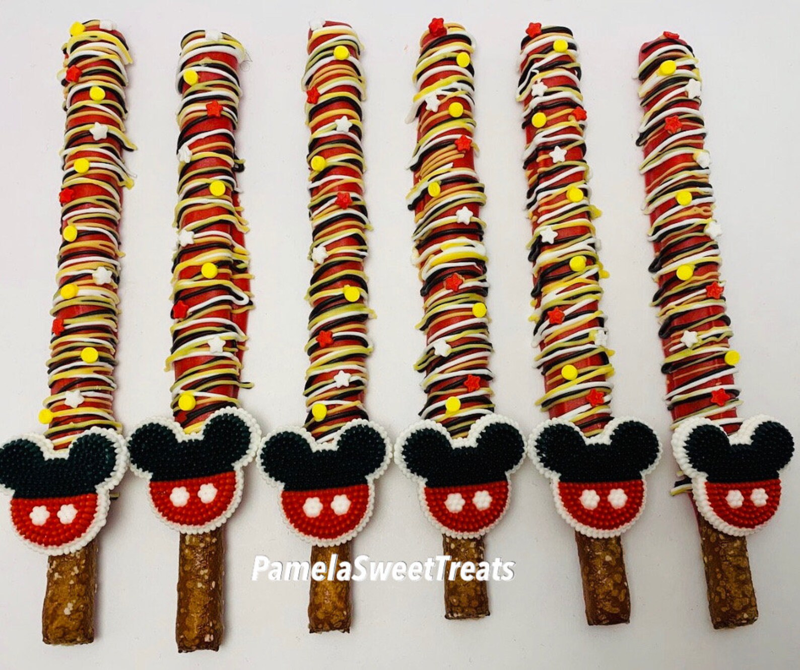 Mickey Mouse Chocolate Covered Pretzels Etsy