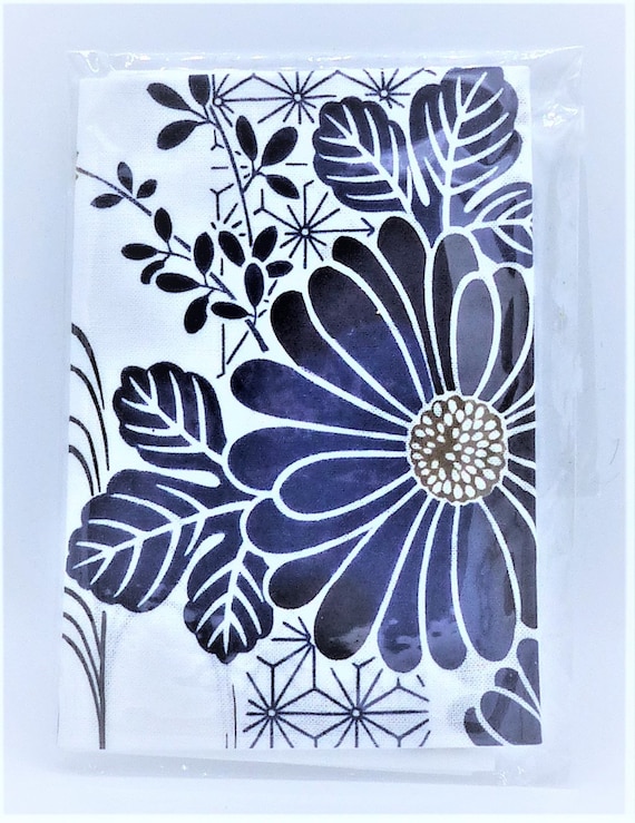 Japanische Tenugui Chrysantheme, japanisch Blau, Made in Japan