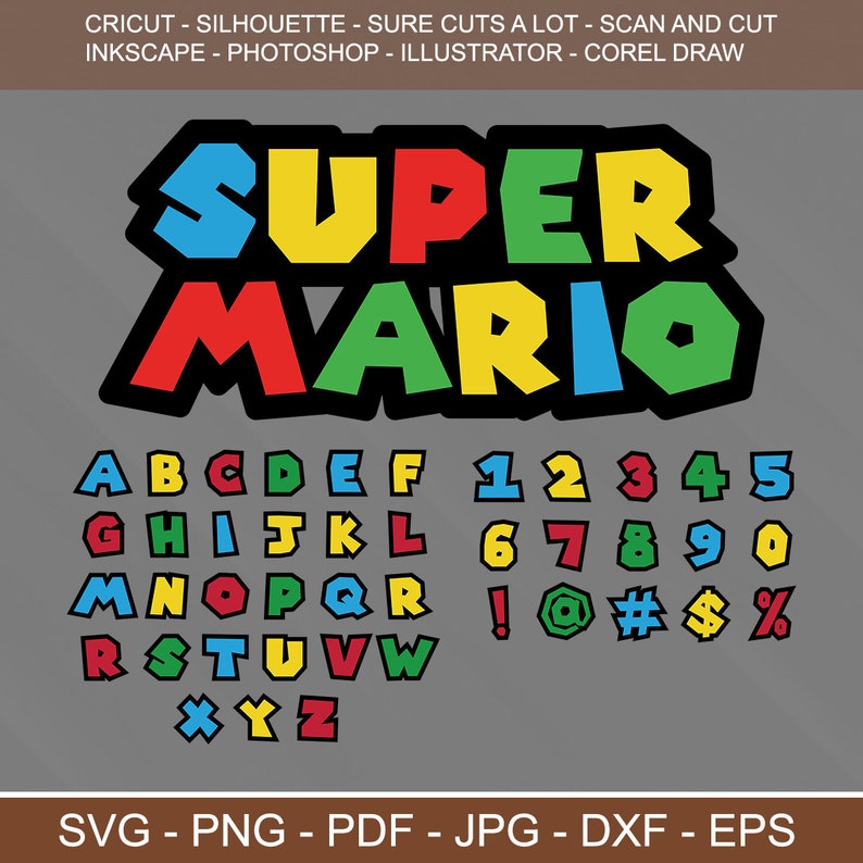 Super Mario Alphabet Font Svg Png Download Image Cut Etsy