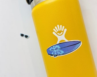 Surfing Flask Friend Sticker
