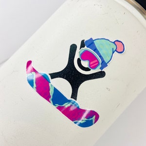 Snowboarding Flask Friend Sticker