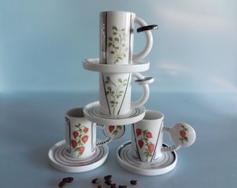 Extravagant porcelain espresso cups, hand-painted