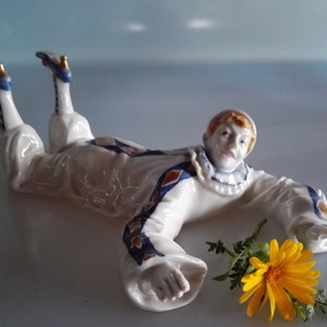 Porcelain clown figure, hand-painted