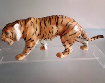 Tigerfigur aus Porzellan, handbemalt
