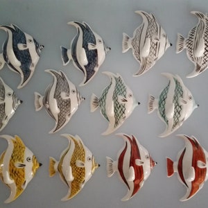 Porcelain fish hooks, hand-painted