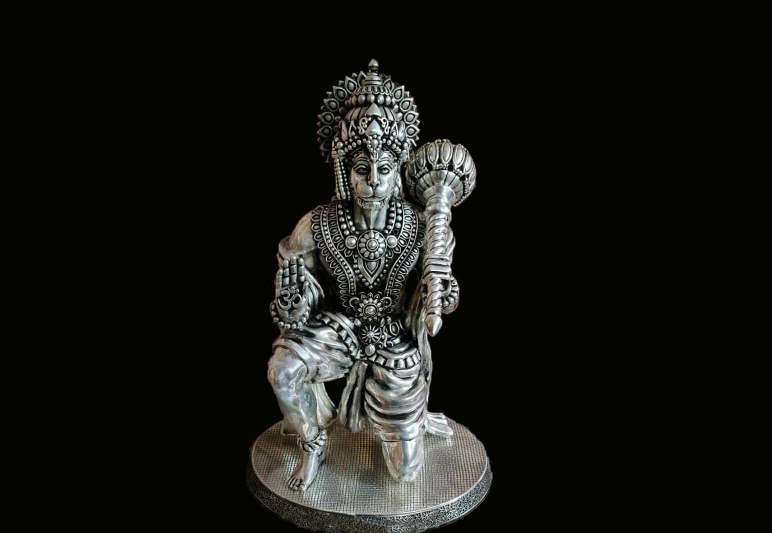 925 Silver Hanuman Idol Sitting Etsy