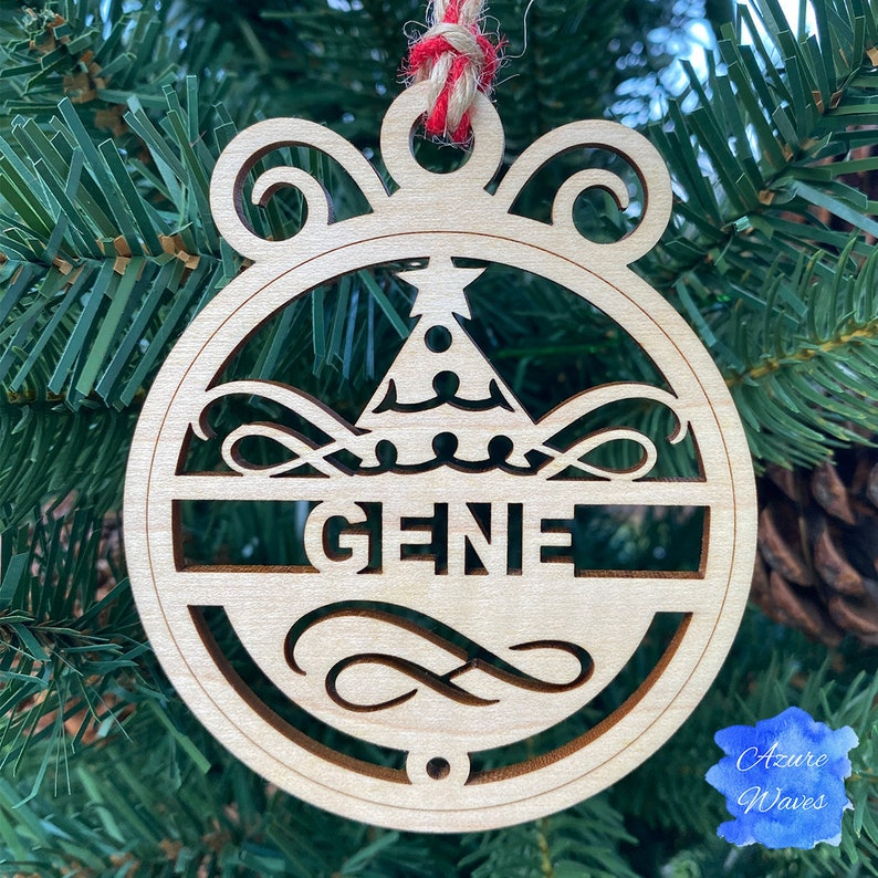 Designs 9-16 Personalized Hardwood Ornaments